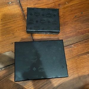 Mcm belt box and card holder box. Dust bags included